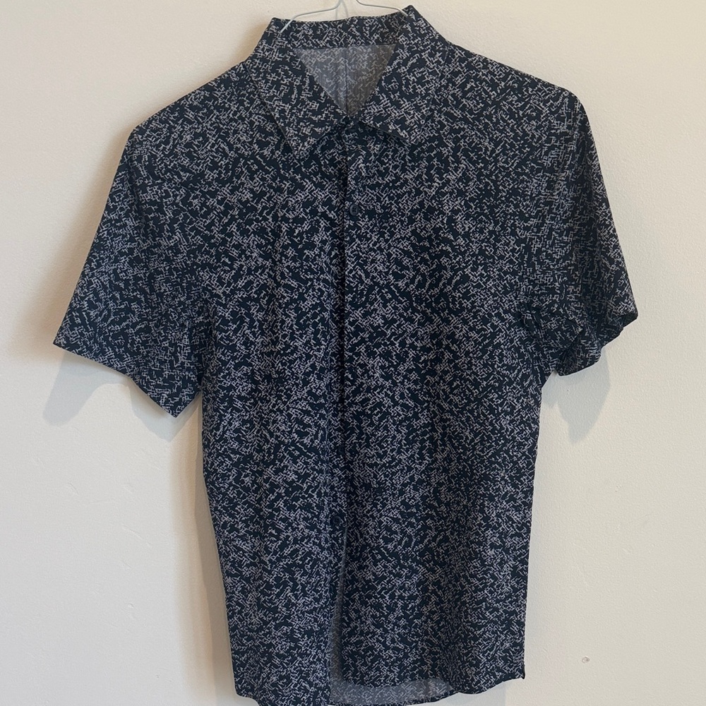 lululemon athletica Navy and White Casual Shirt